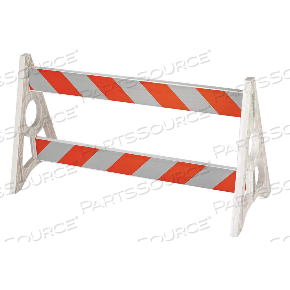 PARADE BARRICADE, 40 1/2 IN OVERALL HT, 72 IN X 40 1/2 IN, 72 IN BEAM WD, SHORT TERM, ORANGE/WHITE by Approved Vendor PARADE BARRICADE, 40 1/2 IN OVERALL HT, 72 IN X 40 1/2 IN, 72 IN BEAM WD, SHORT TERM, ORANGE/WHITE by Approved Vendor