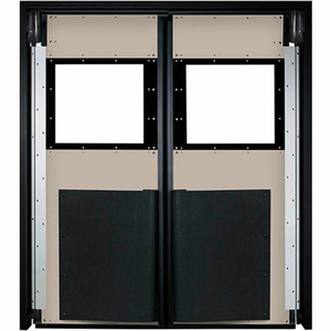 EXTRA HEAVY DUTY DOUBLE PANEL IMPACT TRAFFIC DOOR 6'W X 7'H BEIGE by Aleco