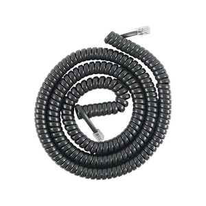 COILED TELEPHONE CORD, PLUG/PLUG, 25 FT, BLACK by Power Gear