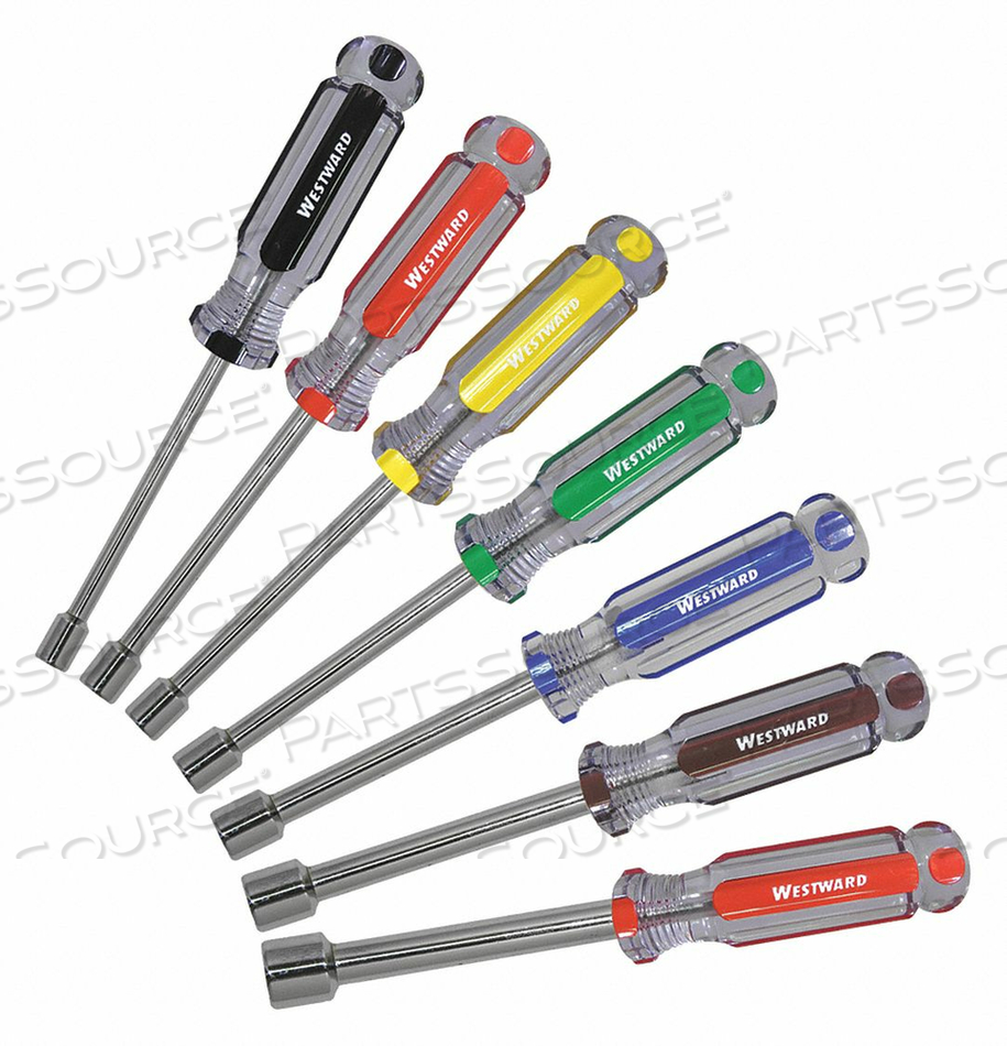 NUT DRIVER SET 7 PCS SOLID ROUND SAE by Westward