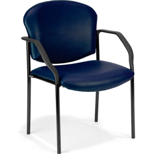 MANOR SERIES GUEST AND RECEPTION CHAIR WITH ARMS, IN NAVY () by OFM Inc