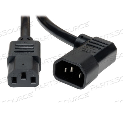 HEAVY-DUTY POWER EXTENSION CORD, 15A, 14AWG (RIGHT ANGLE IEC-320-C14 TO IEC-320-C13), 2-FT. 