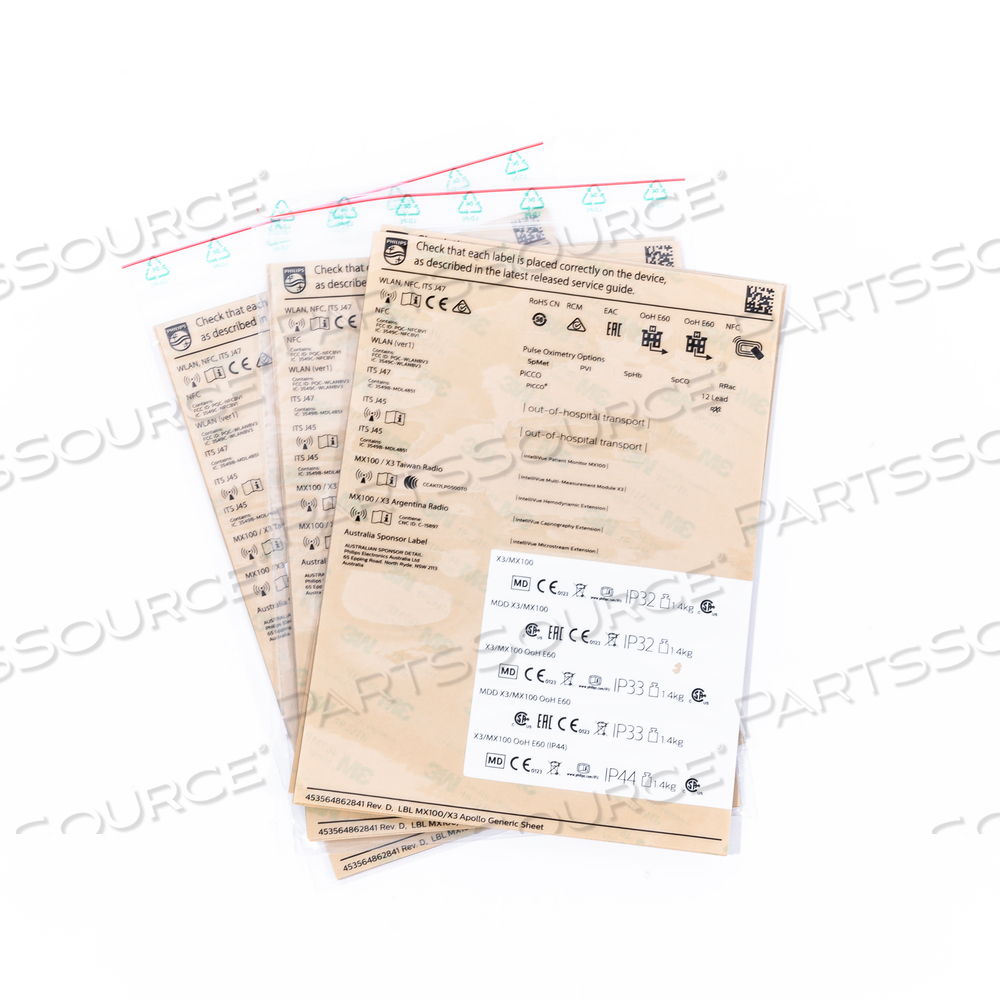 MX_100/X3 LABEL SHEET (3EA) by Philips Healthcare