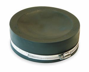 ROUND END CAP, PVC, FOR 6 IN PIPE, 2 IN OVERALL LG, 1 CLAMPS INCLUDED by Fernco