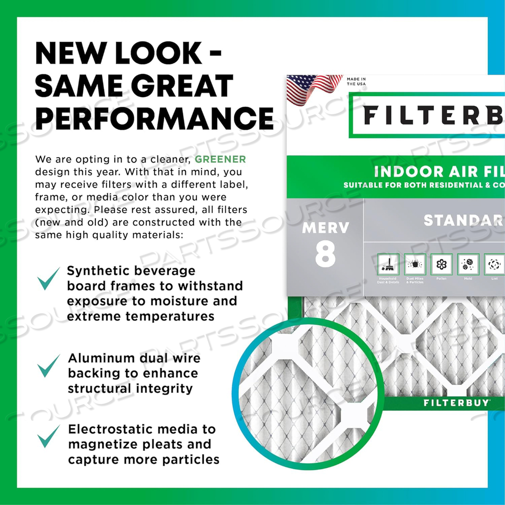 FILTERBUY 16X18X2 AIR FILTER MERV 8 DUST DEFENSE (4-PACK), PLEATED HVAC AC FURNACE AIR FILTERS REPLACEMENT (ACTUAL SIZE: 16.00 X 18.00 X 2.00 INCHES) 