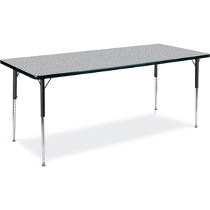 ACTIVITY TABLE W/ ADJUSTABLE LEGS - 30" X 60" - RECTANGLE - BLACK FRAME/GRAY TOP by Virco Inc