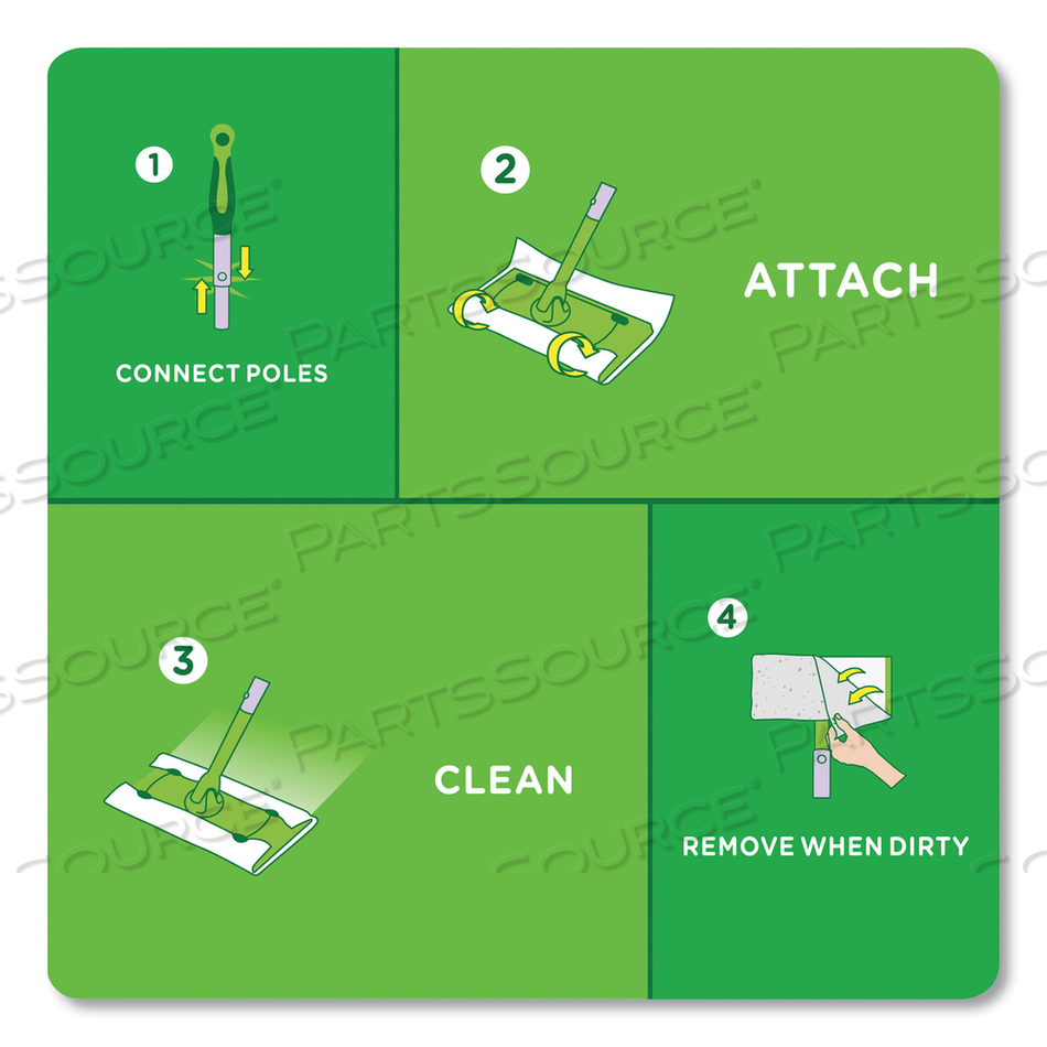 HEAVY-DUTY DRY REFILL CLOTHS, WHITE, 11 X 8.5 by Swiffer