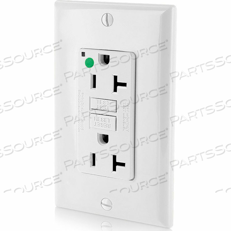 20A SMARTLOCKPRO SELF-TEST GFCI RECPT, HOSPITAL GRADE, WHITE by Leviton