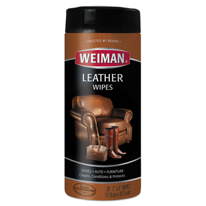 LEATHER WIPES, 7 X 8, 30/CANISTER, 4 CANISTERS/CARTON by Weiman