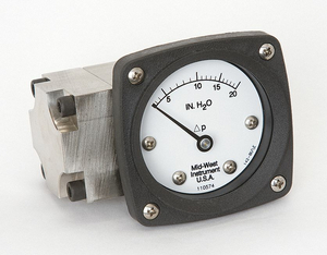 PRESSURE GAUGE 0 TO 20 IN H2O by Mid-West Instrument