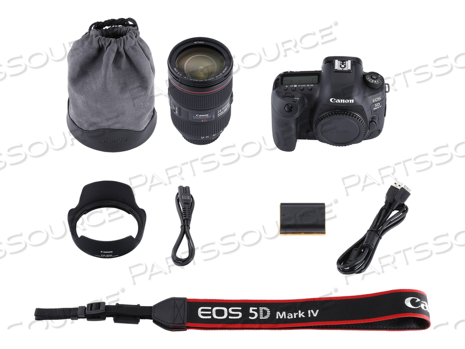 EOS 5D MARK IV, DIGITAL CAMERA, SLR, 30.4 MP, FULL FRAME, 4K / 30 FPS, 4.3X OPTICAL ZOOM EF 24-105MM F/4 L IS II USM LENS, WI-FI, NFC by Canon (Consumer Electronics)