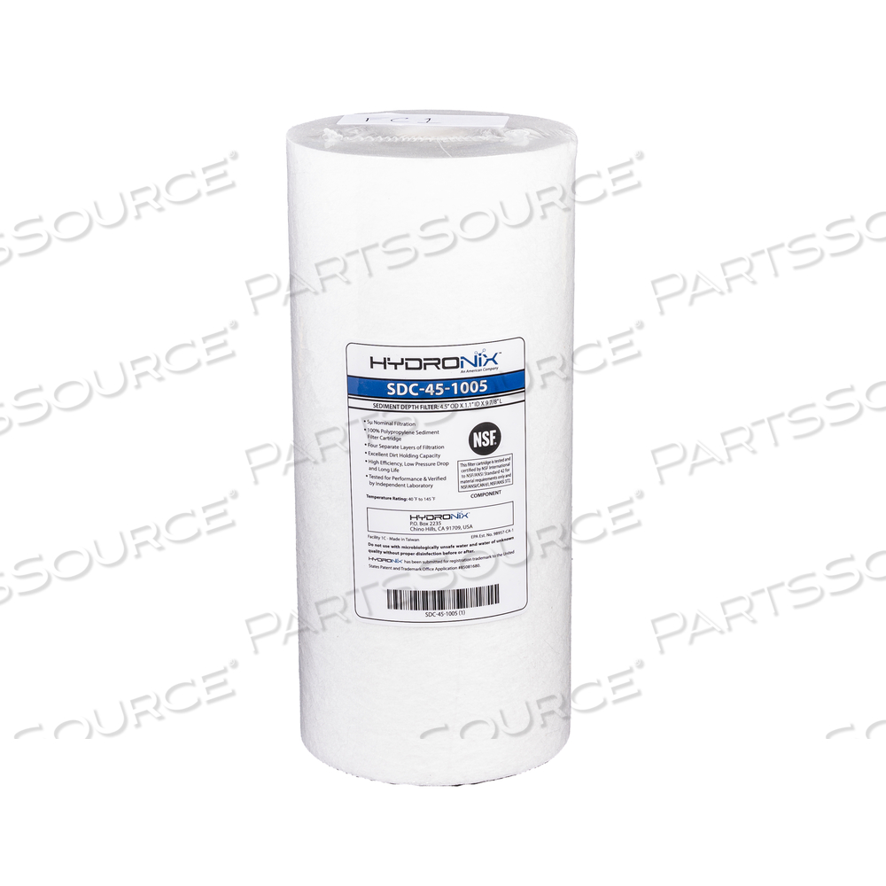 5 MICRON, 4.5" X 20", SEDIMENT DEPTH CARTRIDGE PRE-FILTER (12/CASE) by Hydronix
