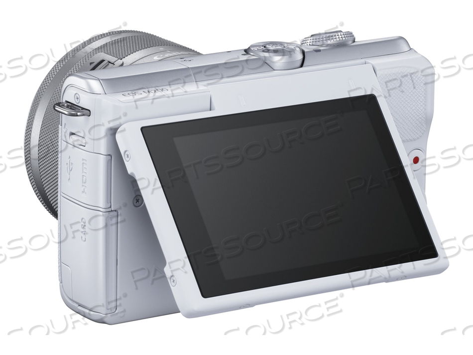EOS M200, DIGITAL CAMERA, MIRRORLESS, 24.1 MP, APS-C, 4K / 25 FPS, 3X OPTICAL ZOOM EF-M 15-45MM IS STM LENS, WI-FI, BLUETOOTH, WHITE by Canon (Consumer Electronics) EOS M200, DIGITAL CAMERA, MIRRORLESS, 24.1 MP, APS-C, 4K / 25 FPS, 3X OPTICAL ZOOM EF-M 15-45MM IS STM LENS, WI-FI, BLUETOOTH, WHITE by Canon (Consumer Electronics)