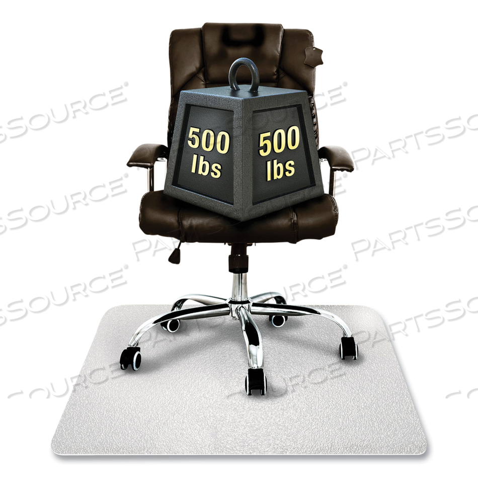 CLEARTEX MEGAMAT HEAVY-DUTY POLYCARBONATE MAT FOR HARD FLOOR/ALL CARPET, 46 X 53, CLEAR by Floortex