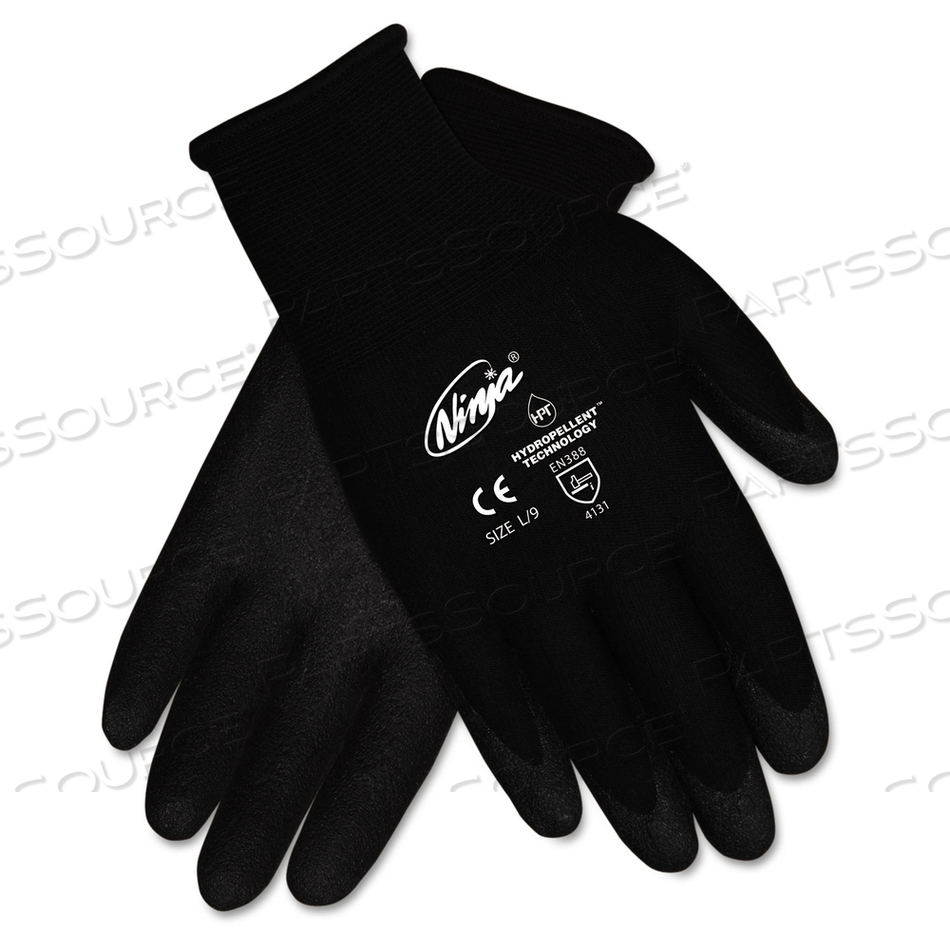 NINJA HPT PVC COATED NYLON GLOVES, SMALL, BLACK by MCR Safety