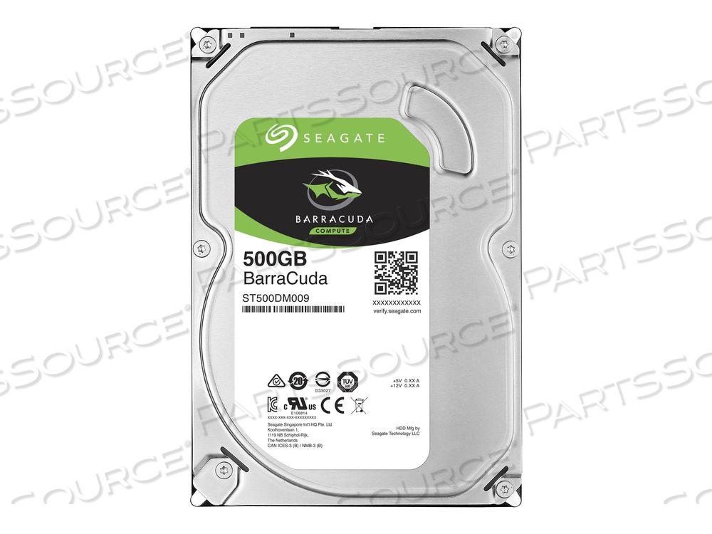 SEAGATE BARRACUDA ST500DM009 - HARD DRIVE - 500 GB - INTERNAL - 3.5" - SATA 6GB/S - 7200 RPM - BUFFER: 32 MB 