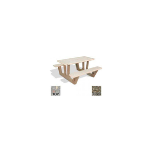 38" RECTANGULAR PICNIC TABLE, POLISHED GRAY LIMESTONE TOP, GRAY LIMESTONE LEG by Bohlmann 38" RECTANGULAR PICNIC TABLE, POLISHED GRAY LIMESTONE TOP, GRAY LIMESTONE LEG by Bohlmann