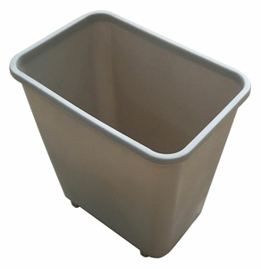 GRAINGER WASTEBASKET, RECTANGULAR, BEIGE, 1 3/4 GAL CAPACITY, 6 3/4 IN WD/DIA, 9 3/4 IN DP, 10 IN HT by Tough Guy