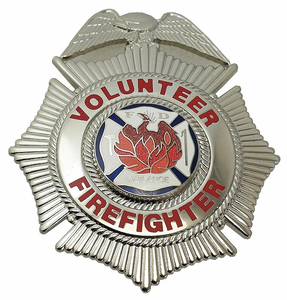 METAL BADGE VOLUNTEER FIREFIGHTER CROSS by Heros Pride