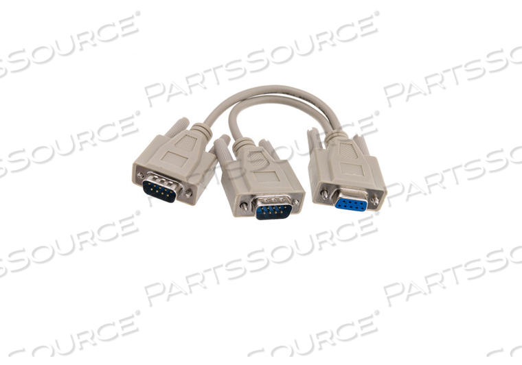 SERIAL Y ADAPTER, DB9 FEMALE PLUG, 2 DB9 SERIAL MALE PLUG, BEIGE, 8 IN by CableWholesale