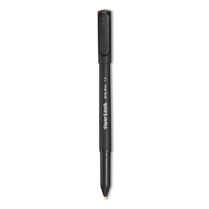 WRITE BROS. BALLPOINT PEN, STICK, MEDIUM 1 MM, BLACK INK, BLACK BARREL, DOZEN by Paper Mate