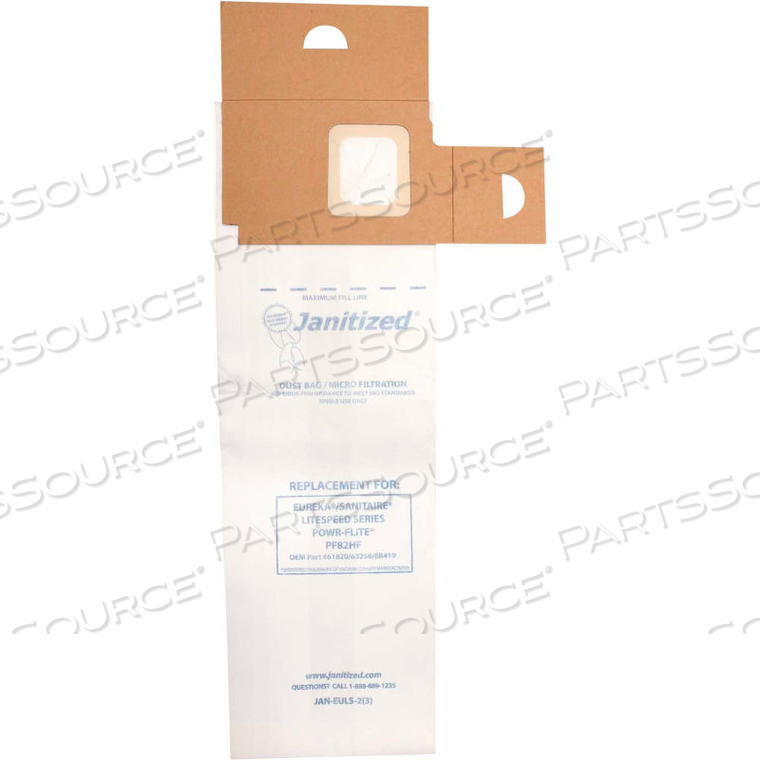 POWR-FLITE PAPER VACUUM BAG FOR POWR FLITE UPRIGHT VACUUM PF82HF by Apc Filtration Inc POWR-FLITE PAPER VACUUM BAG FOR POWR FLITE UPRIGHT VACUUM PF82HF by Apc Filtration Inc