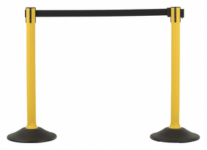 BARRIER POST WITH BELT HDPE YELLOW PR by US Weight