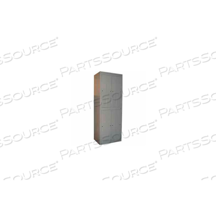 DOUBLE TIER 8 DOOR GARMENT LOCKER W/CAM LOCK, 31"WX21-1/4"DX84-1/2"H, GRAY, ASSEMBLED by George O'Day Inc DOUBLE TIER 8 DOOR GARMENT LOCKER W/CAM LOCK, 31"WX21-1/4"DX84-1/2"H, GRAY, ASSEMBLED by George O'Day Inc