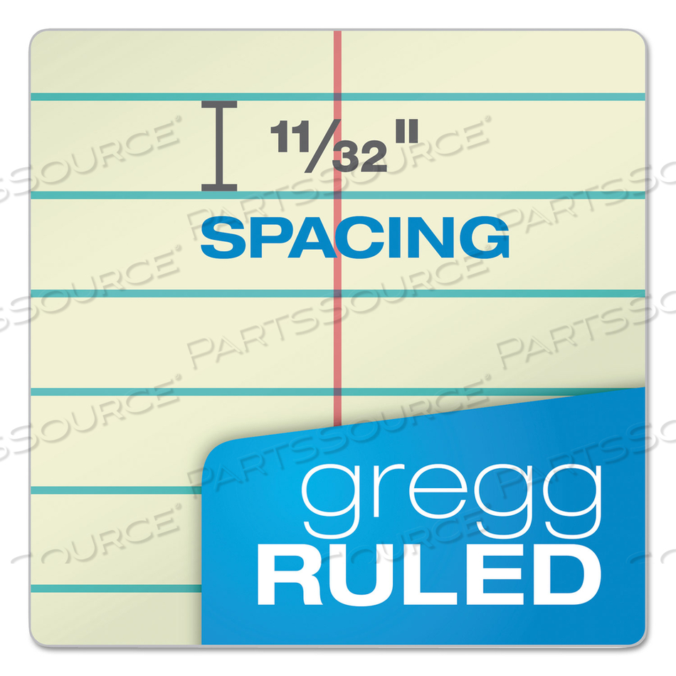 GREGG STENO PADS, GREGG RULE, 80 GREEN-TINT 6 X 9 SHEETS 