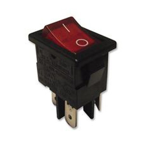 ROCKER SWITCH, RED, DPST, 250 V, 15 A by Newark / Element 14