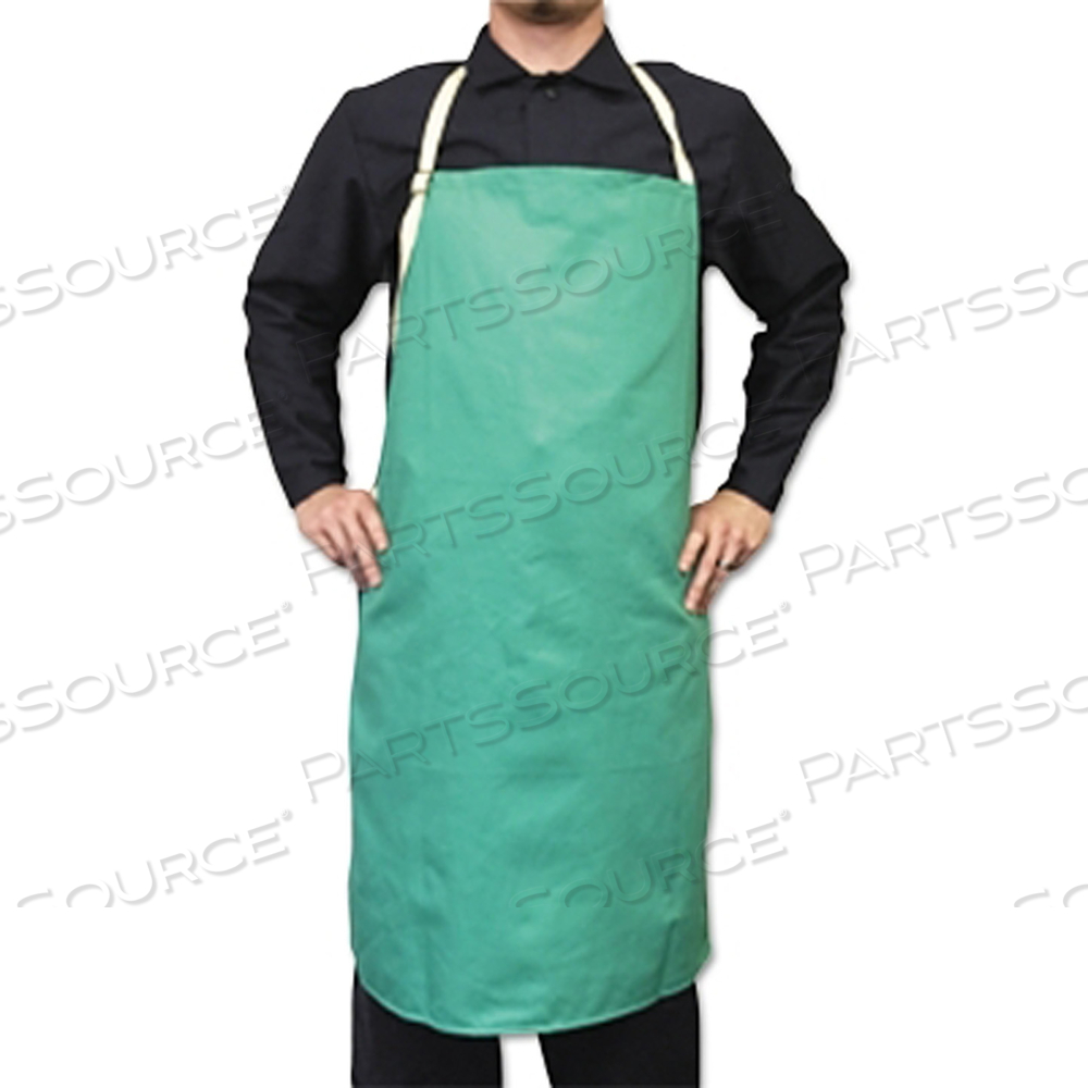 FLAME-RETARDANT COTTON SATEEN BIB APRON, 24 IN W X 42 IN L, GREEN by Best Welds