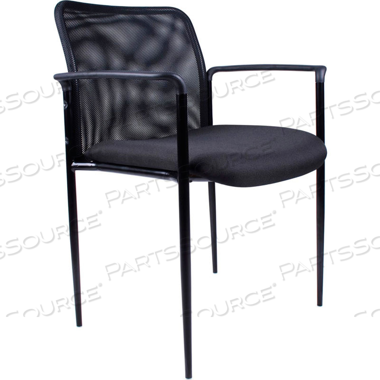 RECEPTION GUEST CHAIR WITH ARMS - MESH- BLACK by Boss RECEPTION GUEST CHAIR WITH ARMS - MESH- BLACK by Boss
