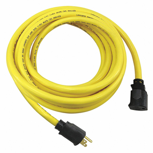 POWER CORD EXTENSION, 25 FT, 15 A, 125 VAC, 10 AWG, NEMA 5-15P TO NEMA 5-15R, YELLOW by Power First