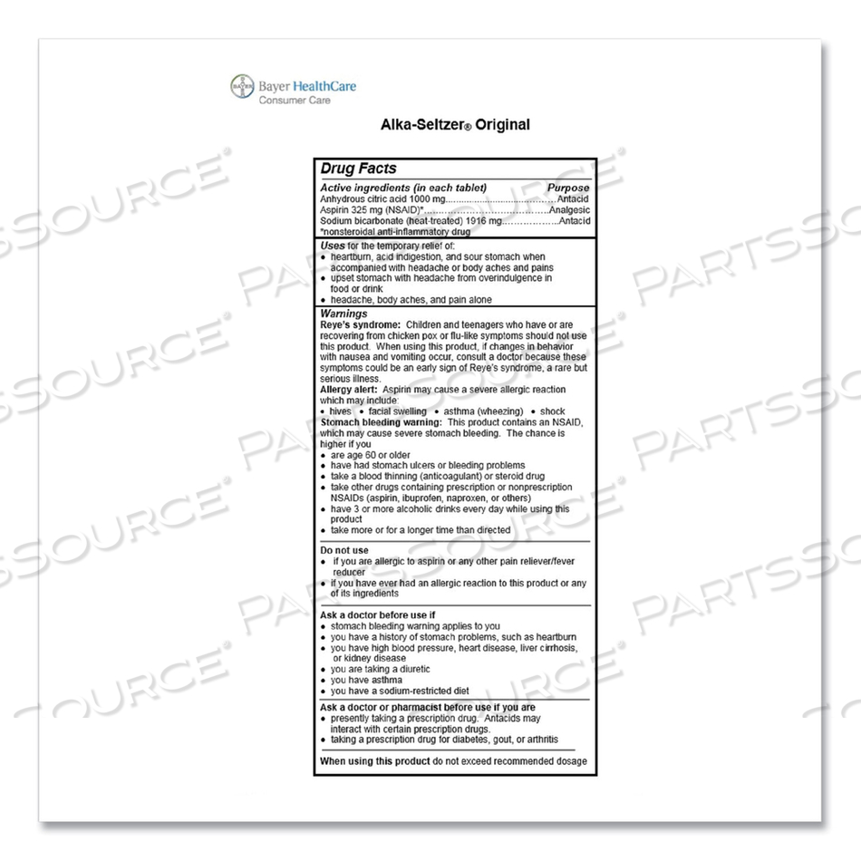 ORIGINAL STOMACH RELIEF AND PAIN RELIEF MEDICINE by Alka-Seltzer ORIGINAL STOMACH RELIEF AND PAIN RELIEF MEDICINE by Alka-Seltzer