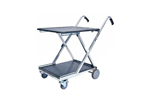 CART, 200 LBS, 2 SHELVES, 22 IN TOP WIDTH, 19 IN BOTTOM WIDTH, 27 IN TOP LENGTH, 25 IN BOTTOM LENGTH SHELF, RUBBER, 12.3 KG by Ferno-Washington, Inc.