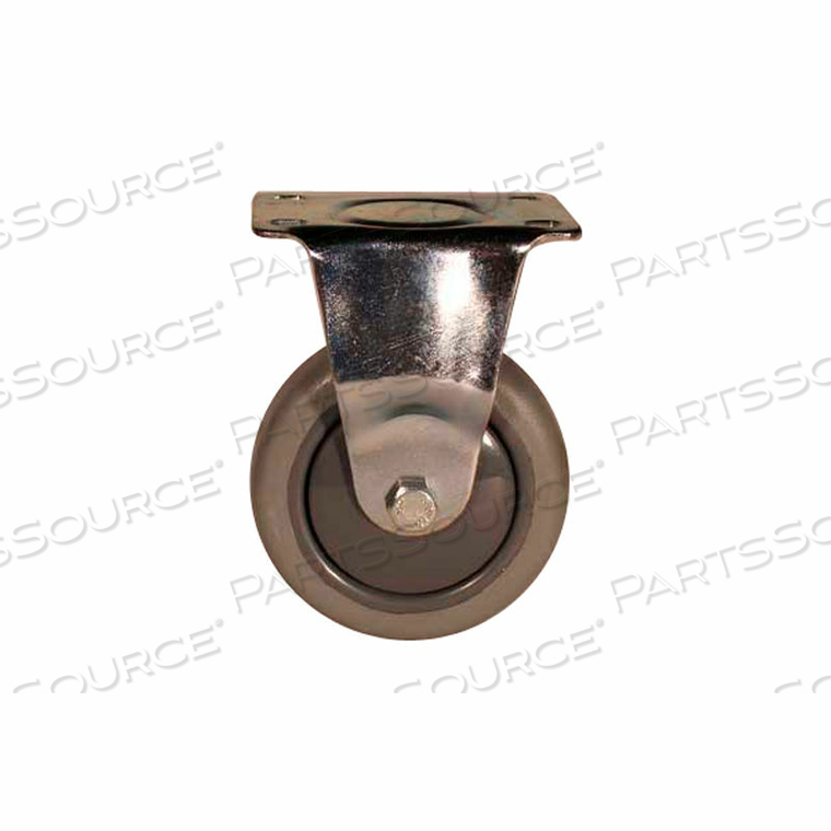 RIGID CASTER - THERMOPLASTIC RUBBER - 4" DIA. - 225 LB. CAP. 