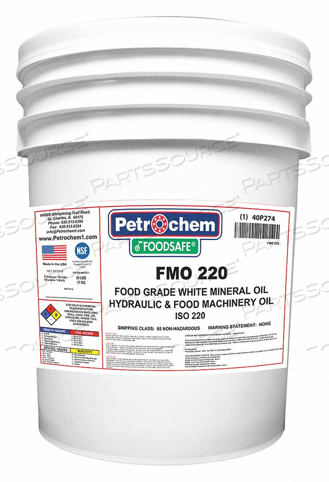MINERAL GEAR OIL FOOD GRADE 5 GAL. by Petrochem