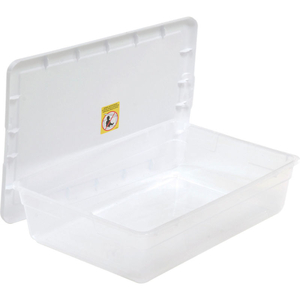 CLEAR STORAGE TOTE WITH LID 28 QUART 23X16-1/4X6 by Sterilite