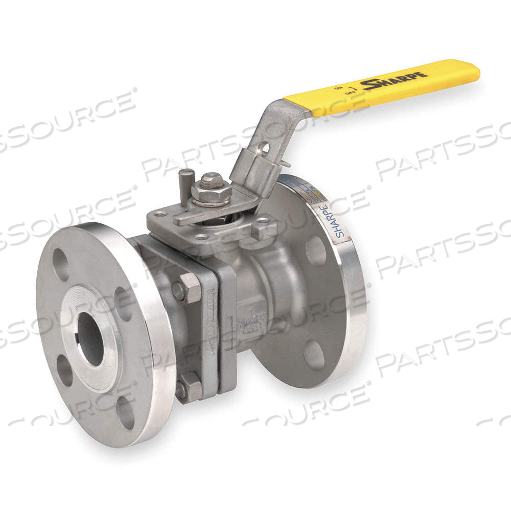 SHARPE VALVES MANUAL TWO-WAY BALL VALVE, 1 1/2 IN, 316 STAINLESS STEEL, STRAIGHT VALVE BODY, POLYMER by Approved Vendor