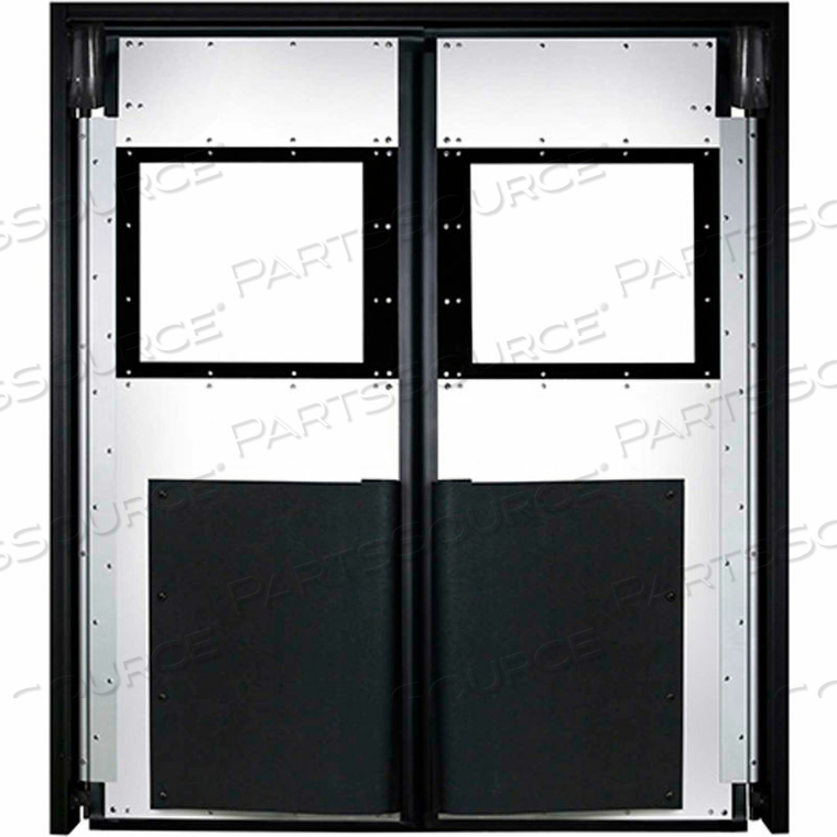 EXTRA HEAVY DUTY DOUBLE PANEL IMPACT TRAFFIC DOOR 5'W X 7'H WHITE 