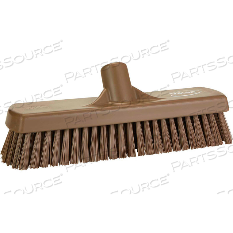 VIKAN 12" DECK/WALL SCRUB- STIFF, BROWN by Vikan