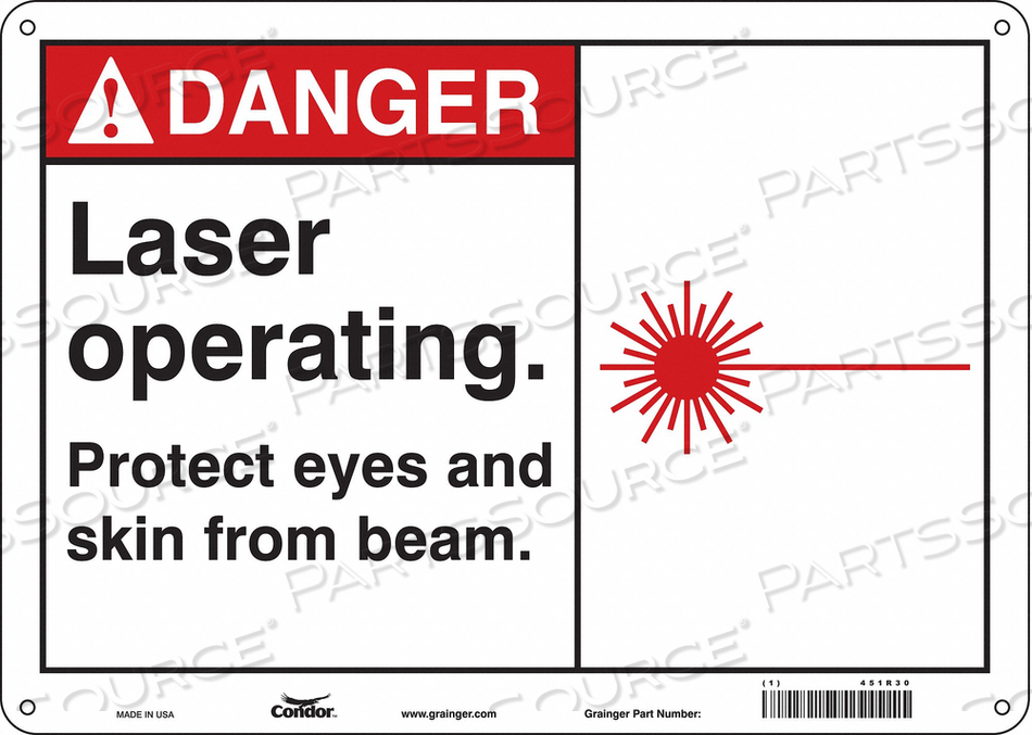 LASER WARNING 14 W 10 H 0.032 THICK 
