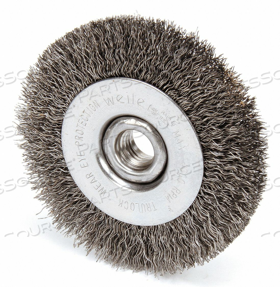 CRIMPED WIRE WHEEL BRUSH THREADED ARBOR by Weiler CRIMPED WIRE WHEEL BRUSH THREADED ARBOR by Weiler