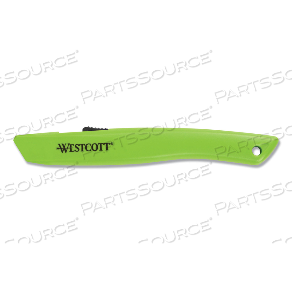 SAFETY CERAMIC BLADE BOX CUTTER, 0.5" BLADE, 6.15" PLASTIC HANDLE, GREEN 
