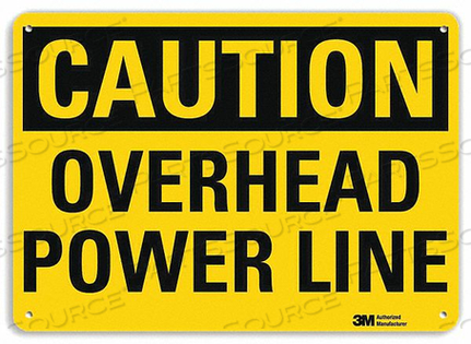 SAFETY SIGN OVERHEAD POWER LINE 7 IN H by Lyle Signs Inc.
