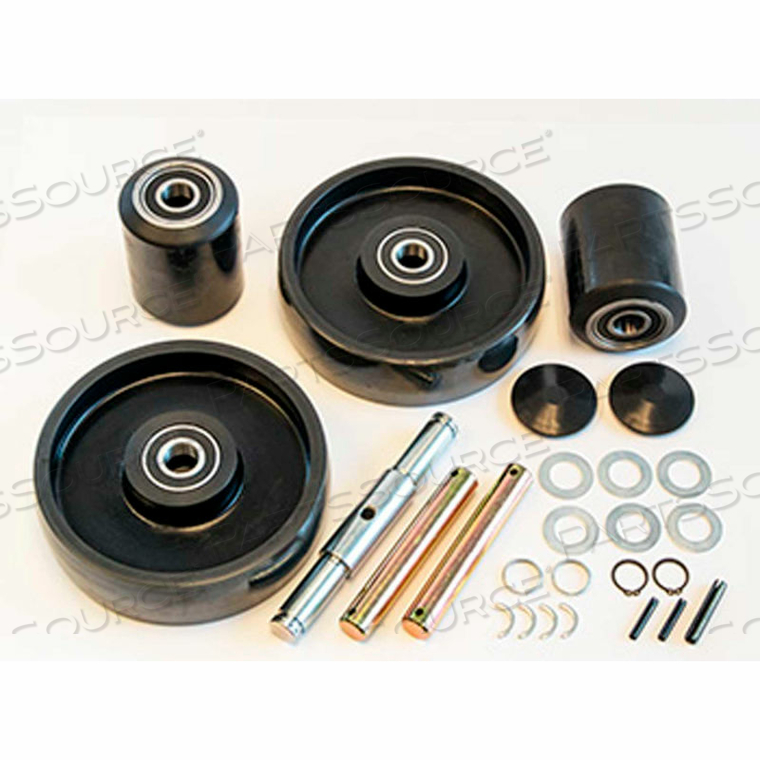 COMPLETE WHEEL KIT FOR MANUAL PALLET JACK - FITS NOBLE LIFT MODEL # DF25 by GPS - Generic Parts Service