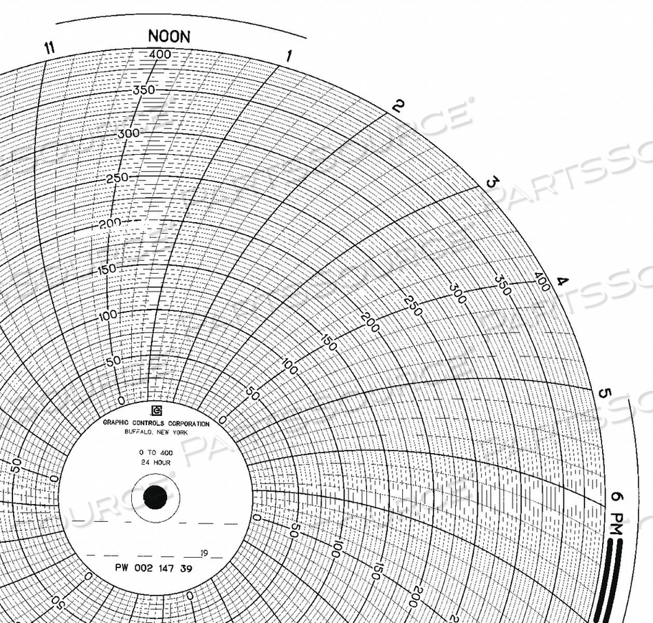 CHART 9.938 IN 0 TO 400 1 DAY PK100 by Graphic Controls, LLC