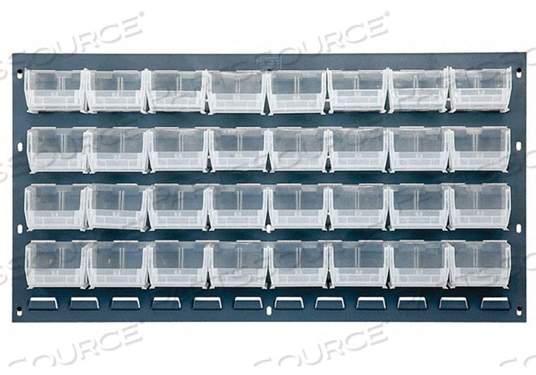 LOUVERED PANEL 19 H 32 BINS CLEAR by Quantum Storage Systems LOUVERED PANEL 19 H 32 BINS CLEAR by Quantum Storage Systems