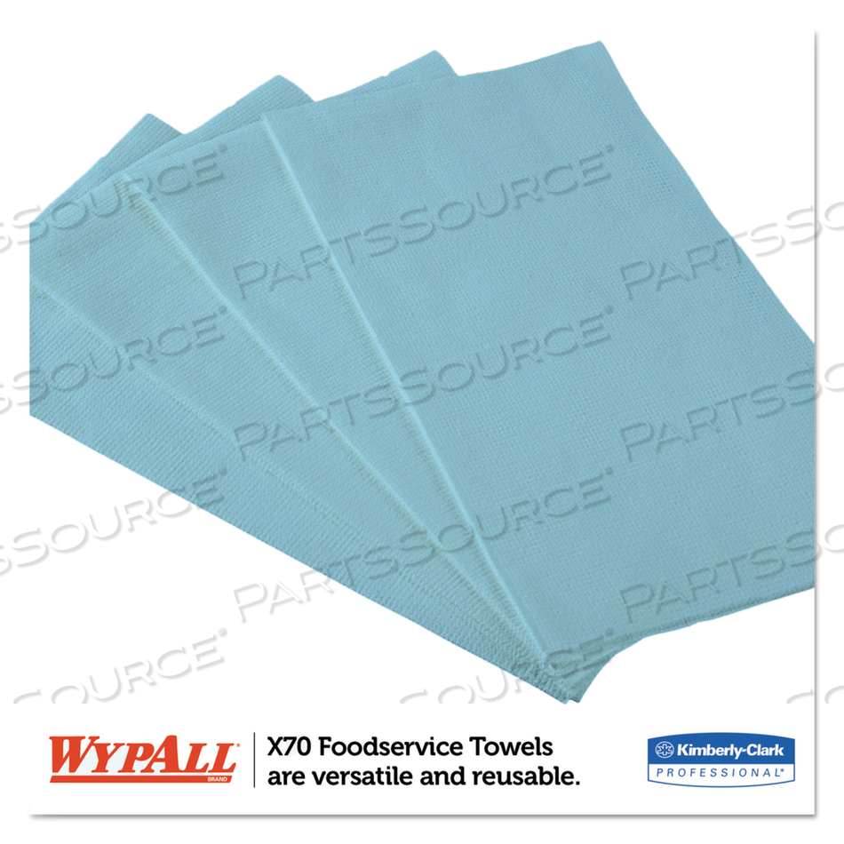 X70 FOODSERVICE TOWELS, 1/4 FOLD, 12.5 X 23.5, BLUE by WypAll X70 FOODSERVICE TOWELS, 1/4 FOLD, 12.5 X 23.5, BLUE by WypAll