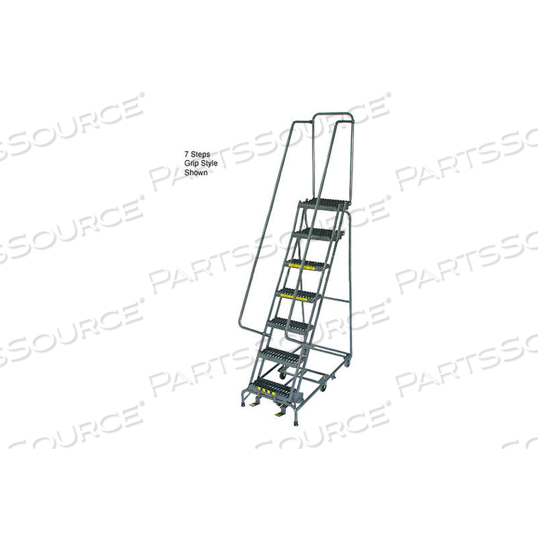 12 STEP 24" W PERFORATED ALL DIRECTIONAL STEEL ROLLING LADDER- SAFETY ANGLE by Ballymore 12 STEP 24" W PERFORATED ALL DIRECTIONAL STEEL ROLLING LADDER- SAFETY ANGLE by Ballymore